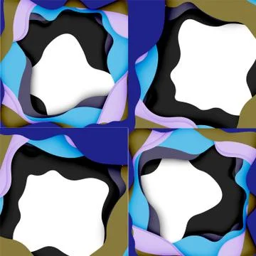 Abstract geometric pattern. 3d paper layers cut out colorful wave background Stock Illustration