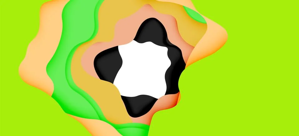 Abstract geometric pattern. 3d paper layers cut out colorful wave background Stock Illustration