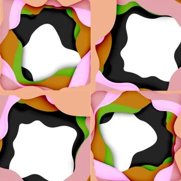 Abstract geometric pattern. 3d paper layers cut out colorful wave background Illustrazione stock