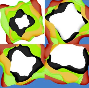 Abstract geometric pattern. 3d paper layers cut out colorful wave background Stock Illustration