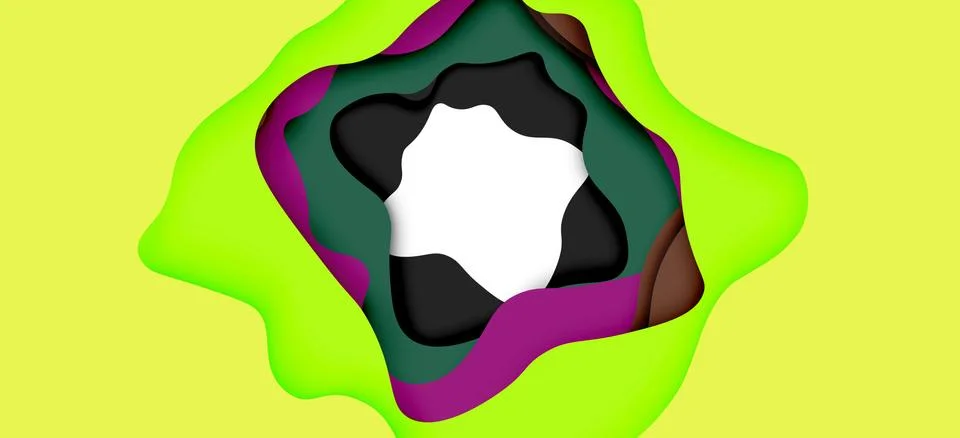 Abstract geometric pattern. 3d paper layers cut out colorful wave background Stockillustratie
