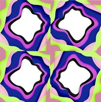 Abstract geometric pattern. 3d paper layers cut out colorful wave background イラスト素材