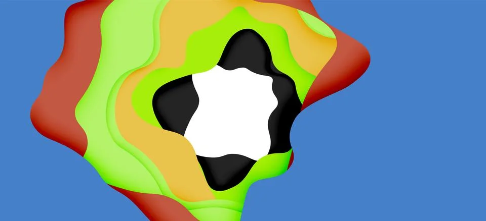 Abstract geometric pattern. 3d paper layers cut out colorful wave background Illustrazione stock