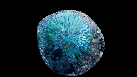 Abstract geometric pattern of 3d render spheres, waves of spheres moving Stock Footage 262128185