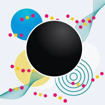 Abstract geometric pattern and background with circles, wave. Use for modern Stock Illustration