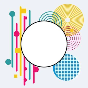 Abstract geometric pattern and background with circles, triangles, lines. Use Stock Illustration