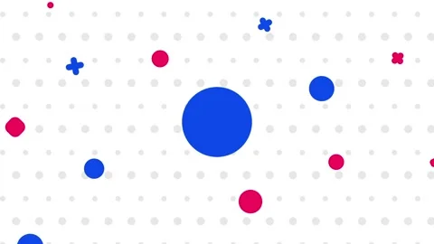 Abstract Geometric Pattern Animation with Blue and Red Shapes on White Back.. Vídeos de archivo 341926513