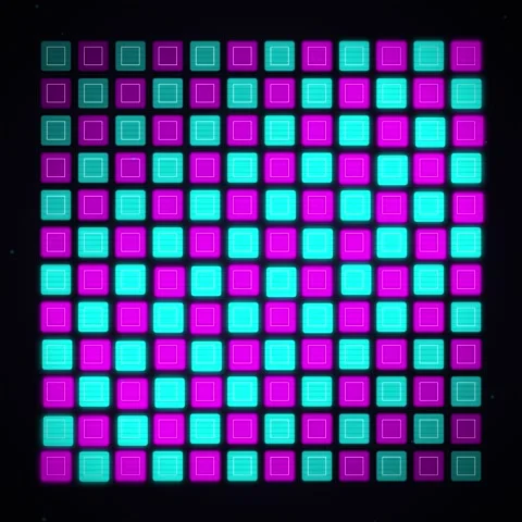 Abstract Geometric Pattern Animation: Cyan and Magenta Lines on Dark Grid B.. Stock Footage 347264943