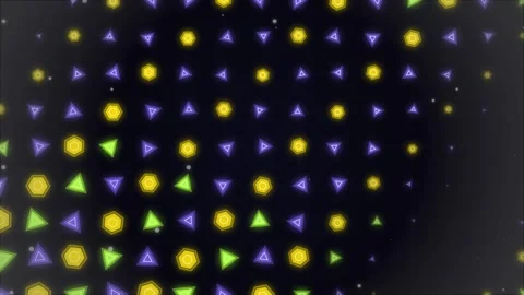 Abstract Geometric Pattern Animation: Glowing Shapes on Dark Background Stock Footage 346660522