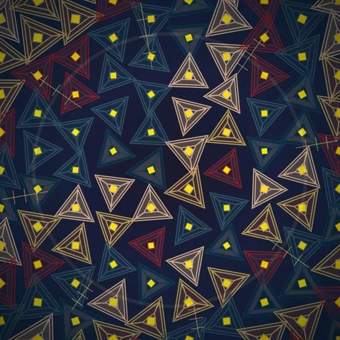 Abstract Geometric Pattern Animation: Kaleidoscopic Triangles and Squares o.. Stock Footage 346284770