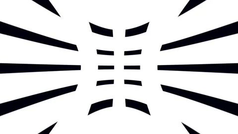 Abstract Geometric Pattern Animation with Radial Lines in Black and White Stock Footage 340943620
