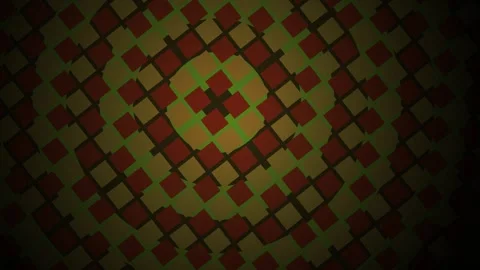 Abstract Geometric Pattern Animation with Red and Gold Squares. Stock Footage 334458631