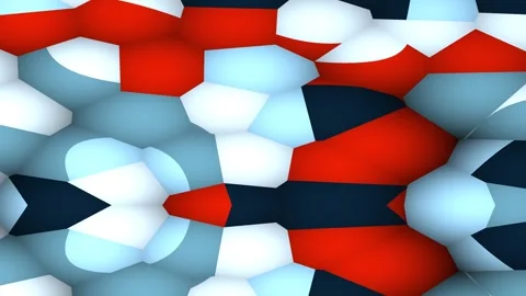 Abstract Geometric Pattern Animation with Red Blue and White Shapes Stock Footage 345652863