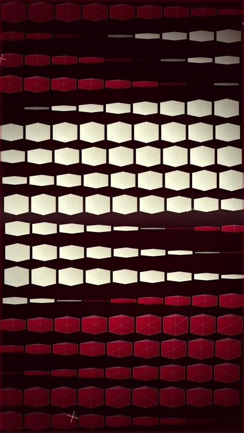 Abstract Geometric Pattern Animation: Red and White Hexagons Flowing Stock Footage 347698412