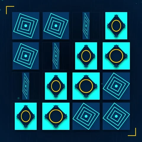 Abstract Geometric Pattern Animation: Rotating Squares and Circles on Dark .. Stock Footage 347264715