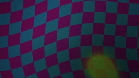 Abstract Geometric Pattern Animation with Wavy Distorted Checkered Surface. Stock Footage 334458556