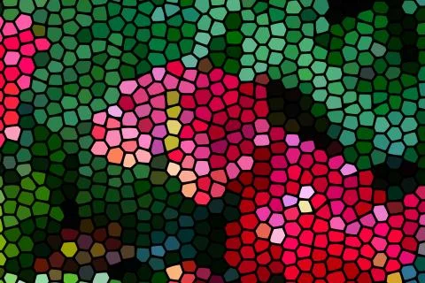 Abstract geometric pattern of Anthurium is a red heart-shaped flower. Dark gr Stock Illustration