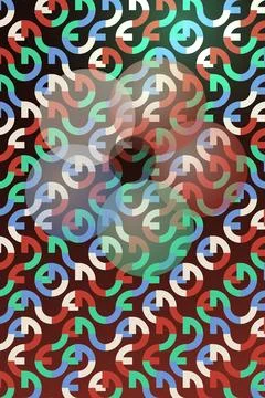 Abstract Geometric Pattern with Apple Silhouette Stock Illustration