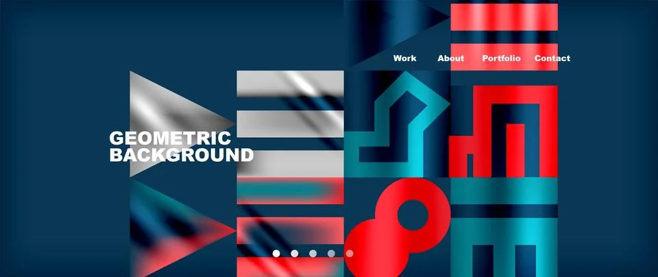 Abstract geometric pattern with arrows and triangles on an azure background Stock Illustration