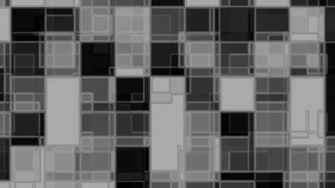 Abstract Geometric Pattern Background Black White Squares and Rectangles Mosaic Stock Footage 339706715