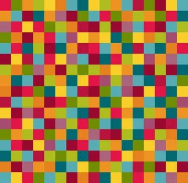 Abstract Geometric Pattern Background With Colorful Squares Stock Illustration