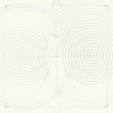 Abstract Geometric Pattern Background with Concentric Circles and Grids Stock Footage 347804264
