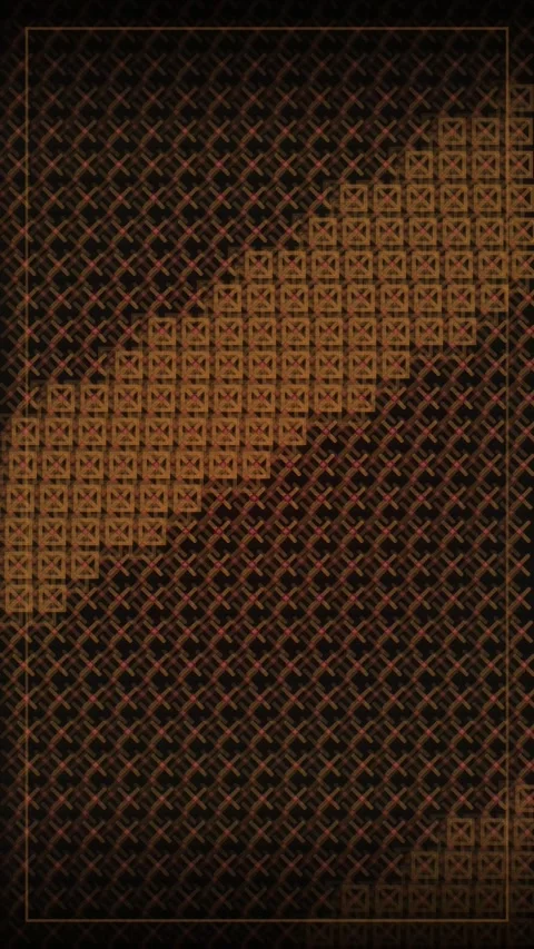 Abstract Geometric Pattern Background, Dark Brown and Gold Ethnic Motifs, S.. Stock Footage 347695465