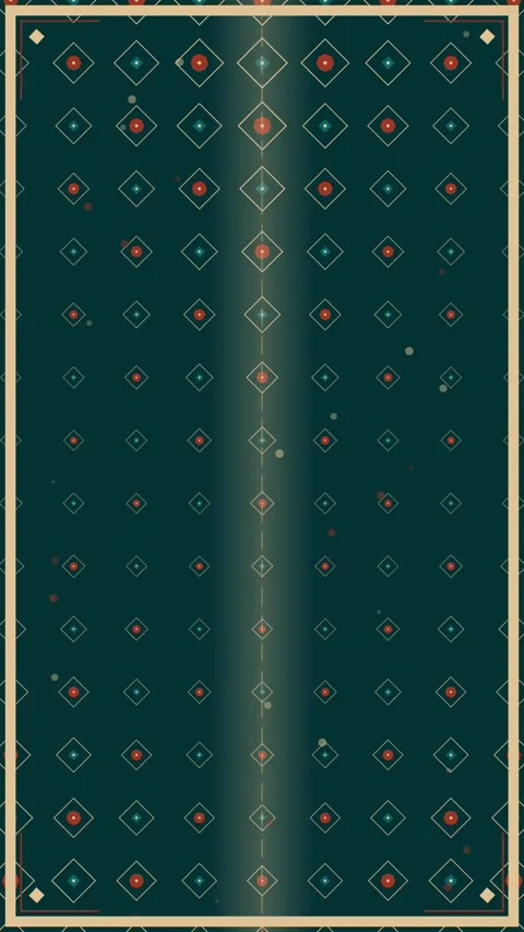 Abstract Geometric Pattern Background with Diamonds and Circles on Teal Stock Footage 347698159