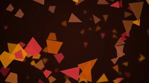 Abstract Geometric Pattern Background with Falling Red and Orange Shapes Stock Footage 344516943