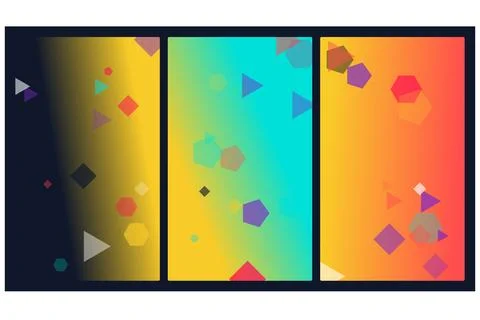 Abstract Geometric Pattern Background Featuring Colorful Gradient Panels Wi.. Stock Illustration