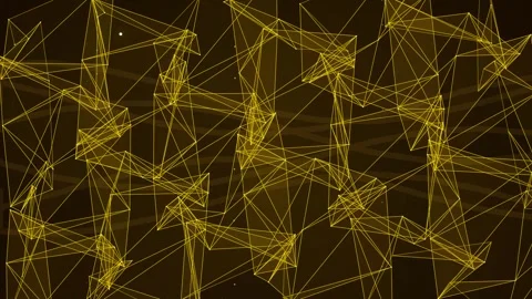 Abstract Geometric Pattern Background - Golden Triangles and Lines Stock Footage 347562293