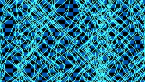 Abstract Geometric Pattern Background with Intersecting Lines and Checkerboar Stock Footage 331992200