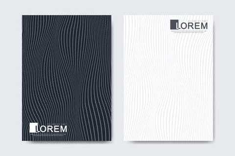 Abstract geometric pattern background with lines halftone dots cover page Illustrazione stock