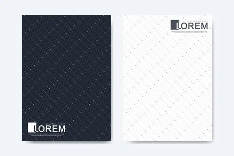 Abstract geometric pattern background with lines halftone dots cover page Stock Illustration