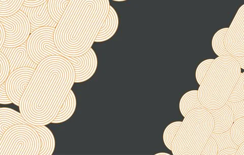 Abstract Geometric Pattern Background With Minimal Gold Line Border and Dar.. Stock Illustration