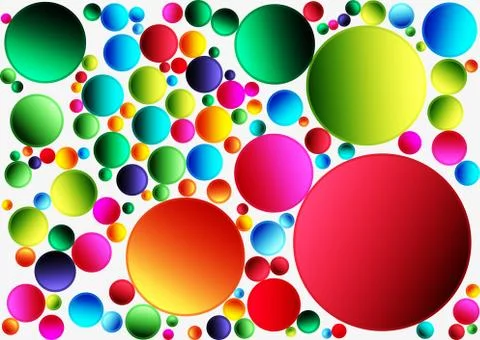 Abstract geometric pattern for the background. Multi-colored circles on a whi Stock Illustration
