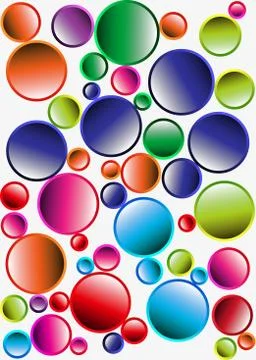 Abstract geometric pattern for the background. Multi-colored circles on a whi Stock Illustration