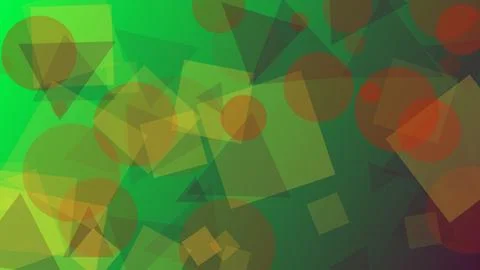Abstract Geometric Pattern Background with Overlapping Green and Orange Cir.. Stock Illustration