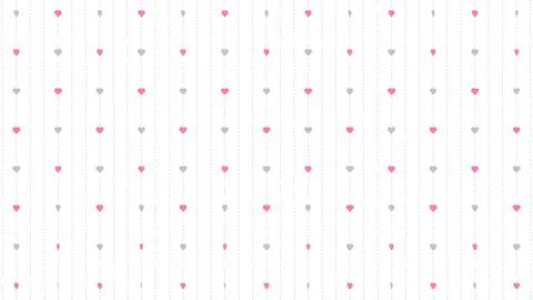 Abstract geometric pattern background with purple hearts and gray dots Illustrazione stock