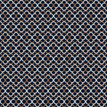 Abstract geometric pattern background with quatrefoil shapes texture. Blue and Illustrazione stock