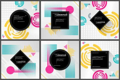 Abstract geometric pattern background set Stock Illustration