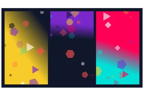 Abstract Geometric Pattern Background Set Featuring Floating Polygons and V.. Stockillustratie