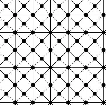 Abstract geometric pattern background texture. Black and white seamless grid Stock Illustration