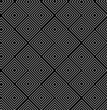 Abstract geometric pattern background texture. Black and white seamless grid Stock Illustration