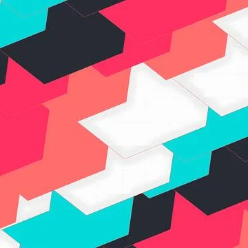 Abstract Geometric Pattern Background with Vibrant Overlapping Shapes in Pink, イラスト素材