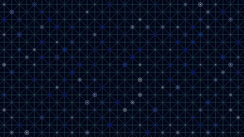 Abstract geometric pattern black and blue grid with white star dots Stock Footage 281906965