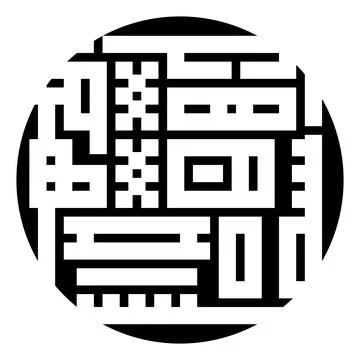 Abstract geometric pattern in black and white circle 스톡 일러스트