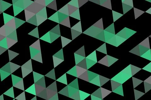 Abstract geometric pattern with black and green triangles Stock Illustration