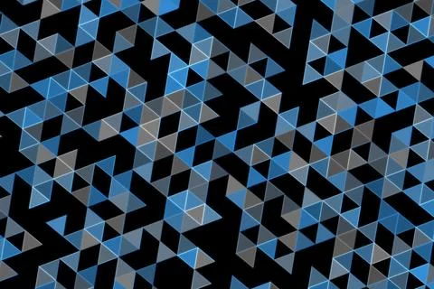 Abstract geometric pattern with black and blue triangles Stock Illustration