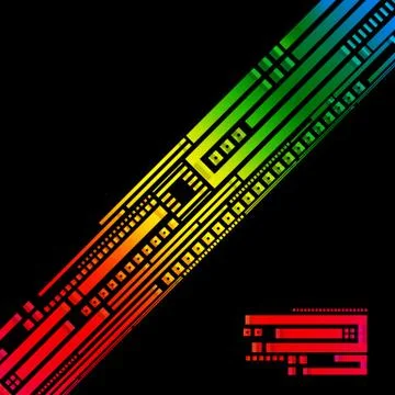 Abstract geometric pattern on a black background. Stock Illustration